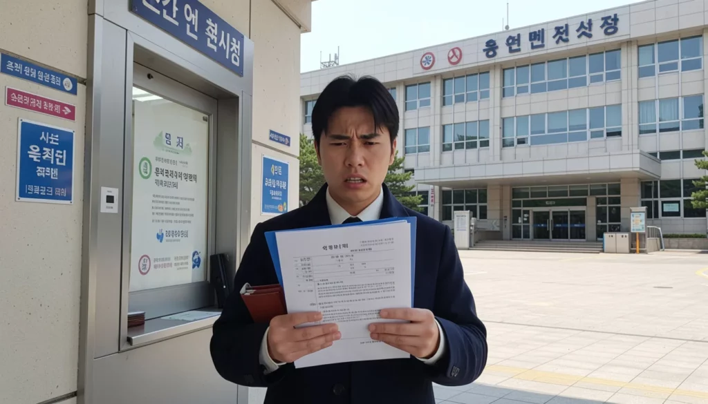 운전면허 시험 예약 도로주행 연습하는 초보 운전자이다