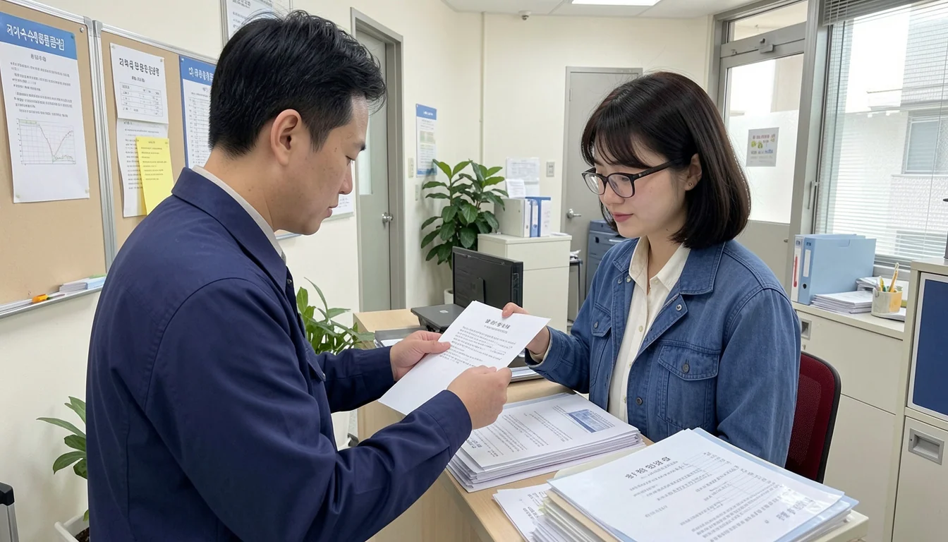 장기수선충당금 환급 이사 갈 때 아파트 관리사무소에서 장기수선충당금 확인서 받는 세입자 모습이다