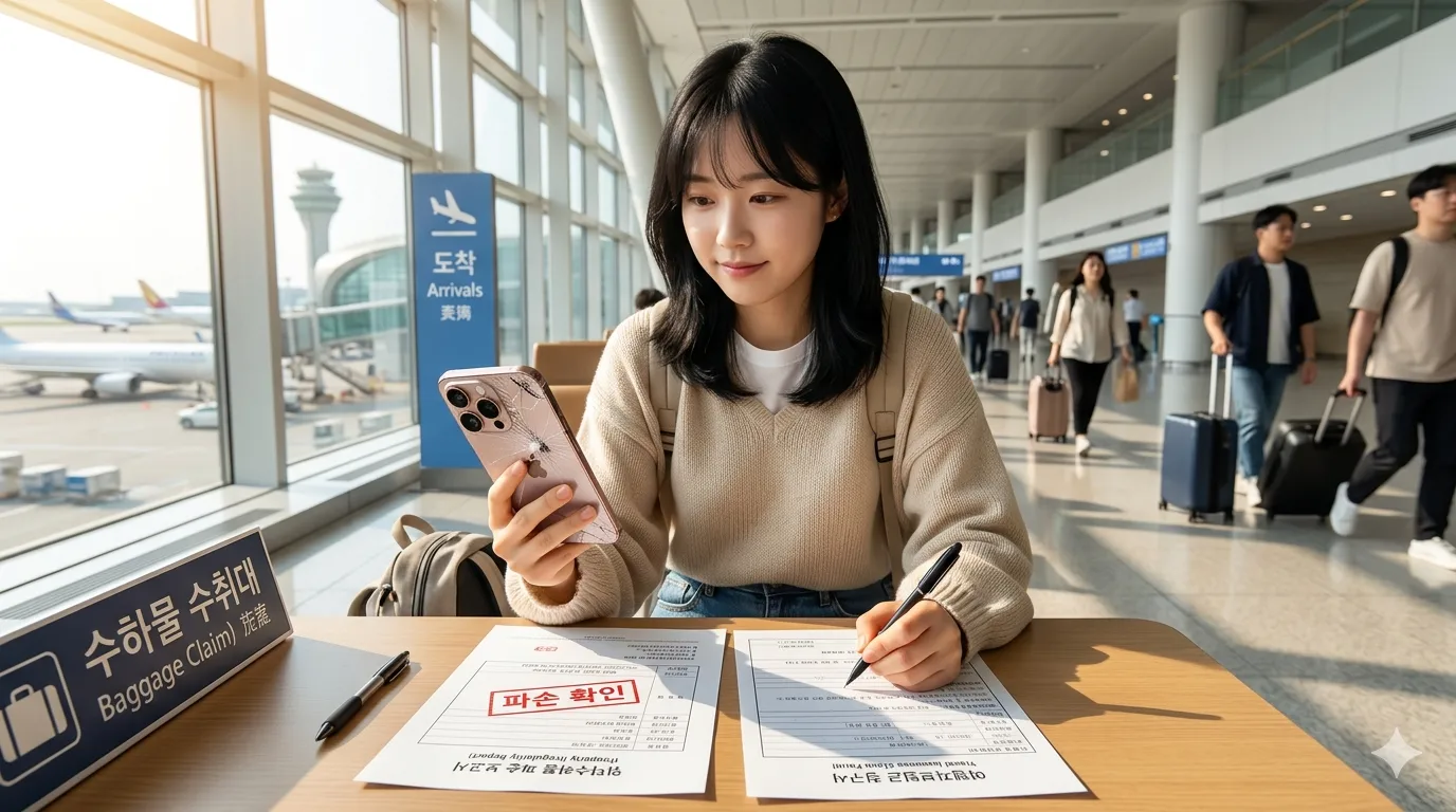 2026 해외여행보험 휴대폰 파손 공항에서 아이폰17 프로 모델 파손서류 확인 후 귀국 후 보험금 청구하는 작성한다