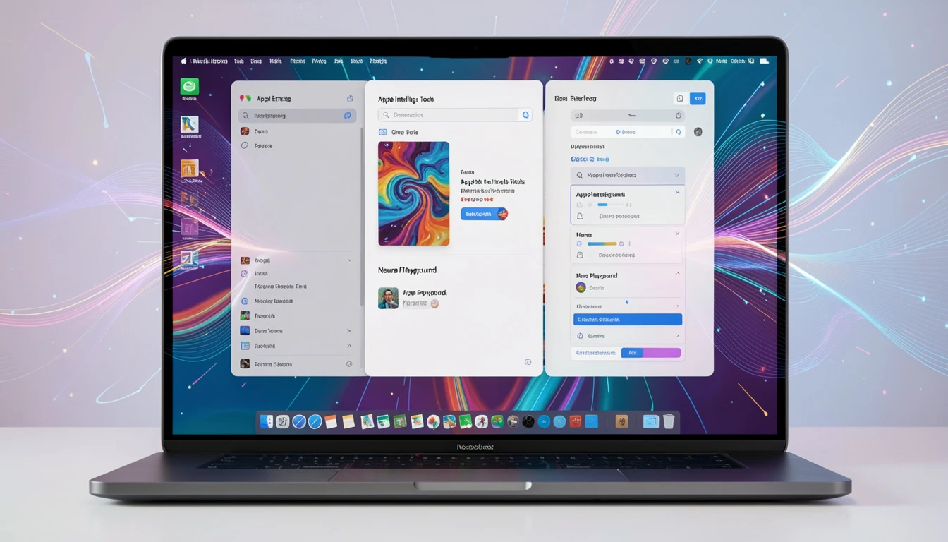 애플 인텔리전스 활용 화면에 Apple Intelligence Writing Tools와 Image Playground 활성화된 모습이다